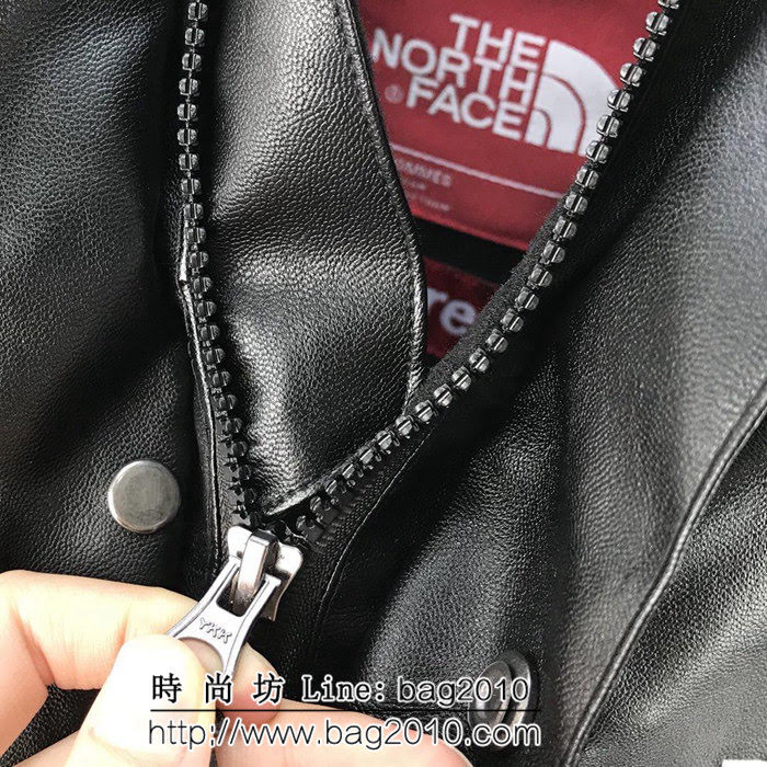 SUPREME X TNF 重工聯名皮質 黑色 抓絨衝鋒衣 情侶款 ydi1886